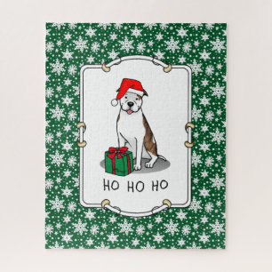 Puzzle Christmas Père Noël Pit Bull (lt brindle white 3) 