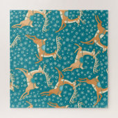 Puzzle Christmas Reindeer : Vintage Motif sans couture. (Horizontal)