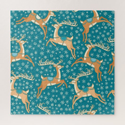 Puzzle Christmas Reindeer : Vintage Motif sans couture. (Vertical)