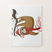 Puzzle Christmas Sloth on Tree Branch%0A (Vertical)