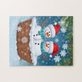 Puzzle Christmas Snowman Couple (Horizontal)