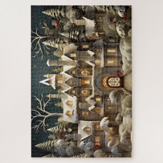 Puzzle Christmas Snowy Manor Storybook Wonderland (Vertical)