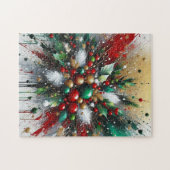 Puzzle Christmas Splatter / White Bursts (Horizontal)