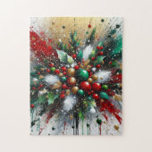 Puzzle Christmas Splatter / White Bursts (Vertical)