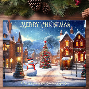 Puzzle Christmas Street Snowtree Maisons Art de Vacances