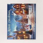 Puzzle Christmas Street Snowtree Maisons Art de Vacances (Vertical)