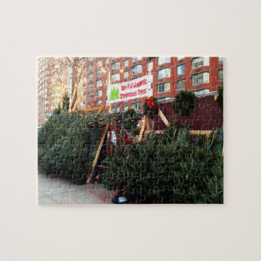Puzzle Christmas Tree Stand Upper West Side New York City (Horizontal)