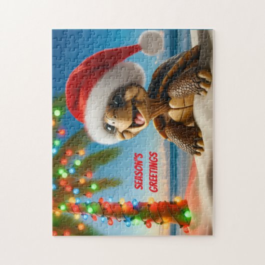 Puzzle Christmas Turtle (Vertical)