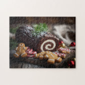 Puzzle Christmas Yule Log Dessert Scene (Horizontal)