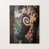 Puzzle Christmas Yule Log Dessert Scene (Vertical)