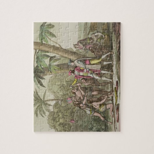 Puzzle Christophe Colomb (1451-1506) avec Ameri indigène (Vertical)