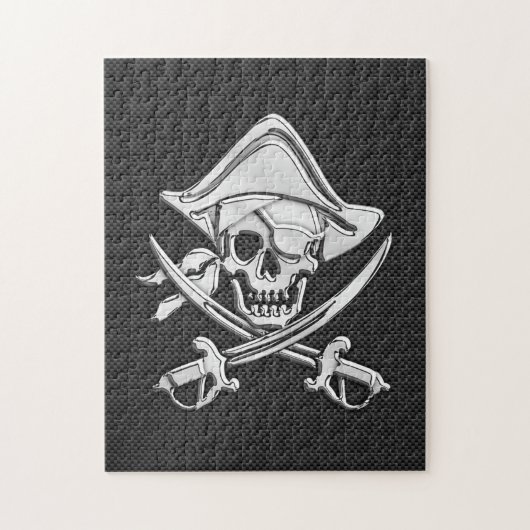 Puzzle Chrome comme Pirate sur Black Carbon Fiber (Vertical)