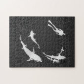 Puzzle Chrome comme Plongeur avec requins sur fibre de ca (Horizontal)