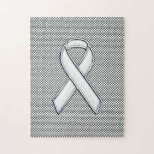 Puzzle Chrome Comme White Ribbon Sensibilisation Fibre de
