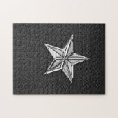 Puzzle Chrome étoile nautique sur fibre de carbone (Horizontal)