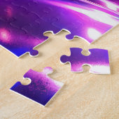 Puzzle Chrome Liquide Violet Abstrait (Côté)