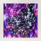 Puzzle Chrome Liquide Violet Abstrait (Horizontal)