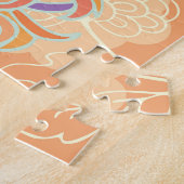 Puzzle Chrysanthème chinois : motif orange floral. (Côté)