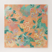 Puzzle Chrysanthème chinois : motif orange floral. (Horizontal)