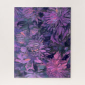 Puzzle Chrysanthème Fleurs Abstraites Floral Art Violet (Vertical)