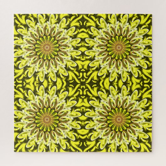 Puzzle Chrysanthème jaune motif floral Abstrait (Vertical)