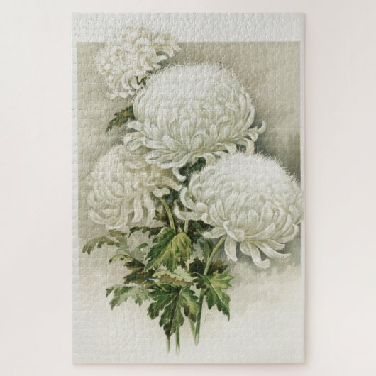 Puzzle Chrysanthèmes - Elégant Botanique Vintage (Vertical)