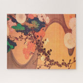 Puzzle Chrysanthèmes par un ruisseau avec des rochers (17 (Horizontal)