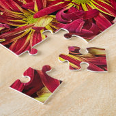 Puzzle Chrysanthèmes rouge et jaune Photo (Côté)