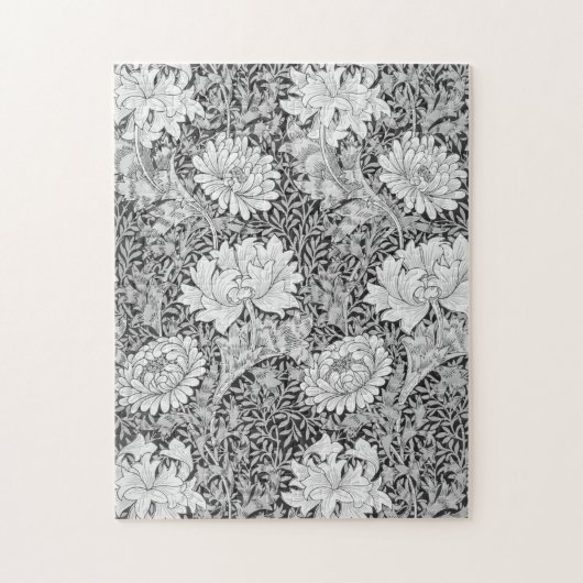 Puzzle Chrysanthemum Gray, William Morris (Vertical)