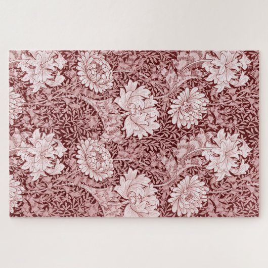 Puzzle Chrysanthemum Maroon, William Morris (Horizontal)