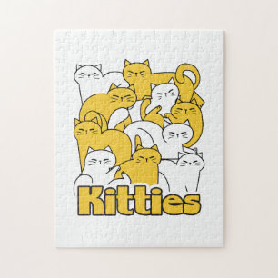Puzzle Chubby Kitties Design - Cat Art adorable
