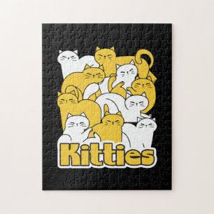 Puzzle Chubby Kitties Design - Cat Art adorable