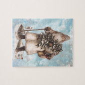 Puzzle Chute argentée de neige de Père Noël de Noël (Horizontal)