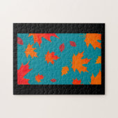 Puzzle Chute de feuilles orange doré tombant dans l'air (Horizontal)