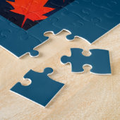 Puzzle Chute doré orange feuille marine bleu arrière - pl (Côté)