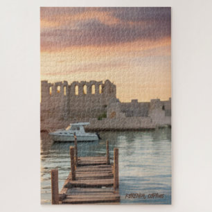 Puzzle Chypre Kyrenia Aquarelle croquis avec Yacht  
