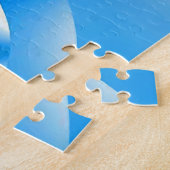 Puzzle Ciel bleu avec nuages et pêche (Côté)