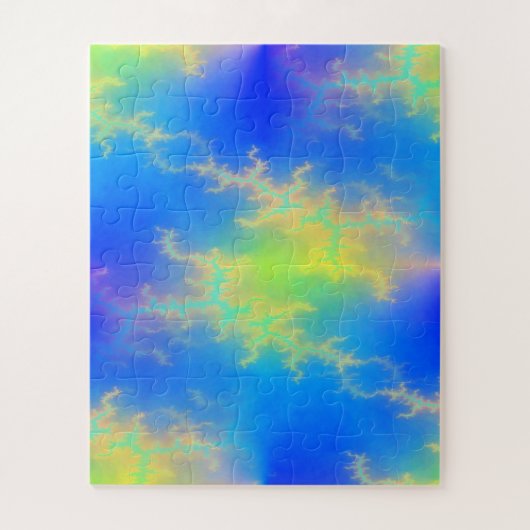 Puzzle Ciel bleu et boulons de foudre jaune doré (Vertical)