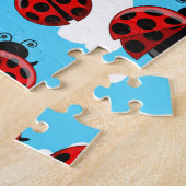 Puzzle Ciel Bleu Nuages Bleu Rouge coccinelle (Côté)