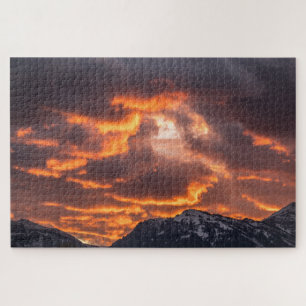 Puzzle Ciel Captivant d'un Coucher de Soleil Ardent