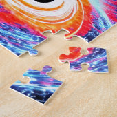 Puzzle Ciel cosmique rouge et bleu orange rétro (Côté)