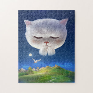 Puzzle Ciel nocturne avec chat