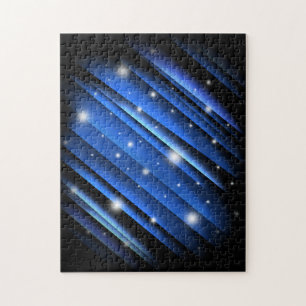 Puzzle Ciel nocturne - motif rayé bleu abstrait
