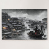 Puzzle Ciel sombre au-dessus d'un village de pêcheurs chi (Horizontal)