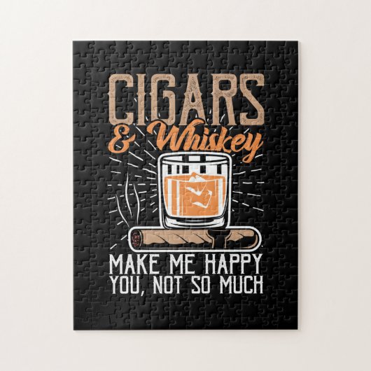 Puzzle Cigares Et Whiskey Me Rendre Heureux (Vertical)