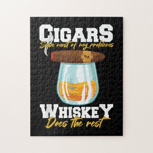 Puzzle Cigars Solve Most Of My Problems Whiskey (Vertical)
