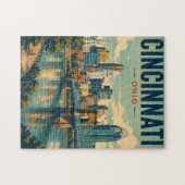 Puzzle Cincinnati Ohio Skyline vintage (Horizontal)