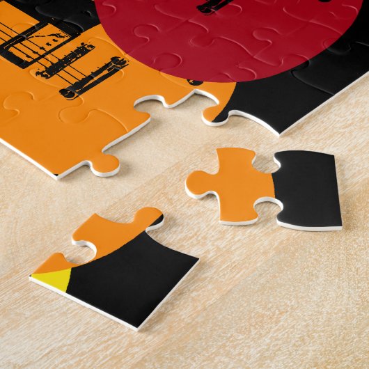 Puzzle Cinq guitares électriques colorées  (Côté)