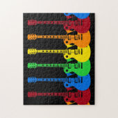 Puzzle Cinq guitares électriques colorées  (Vertical)