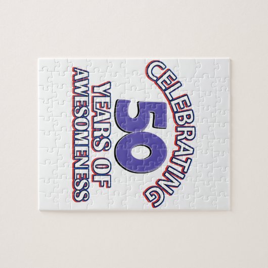 Puzzle cinquantième conceptions d'anniversaire d'année (Horizontal)